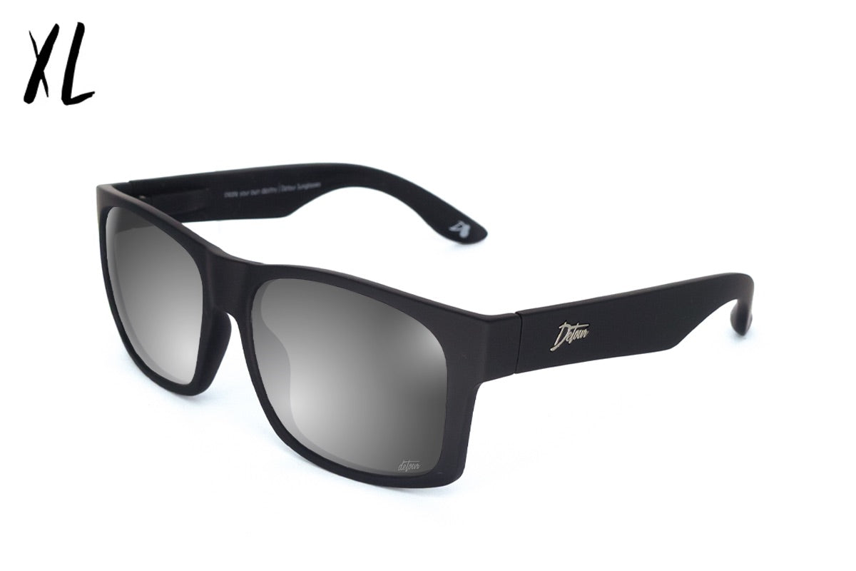 Big Kahuna - Matte Black - Silver Polarized Sunglasses | Detour
