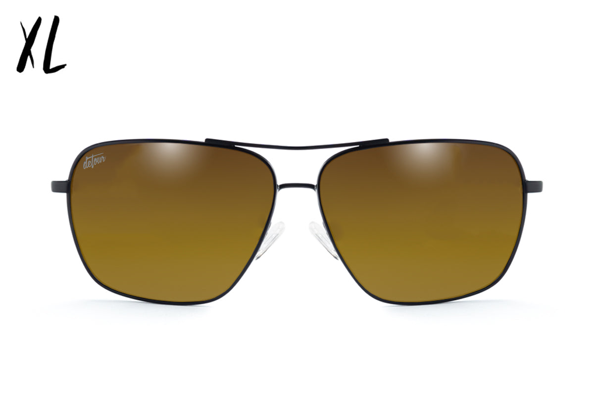 Coastal XL - Matte Black - Gold Polarized Sunglasses | Detour