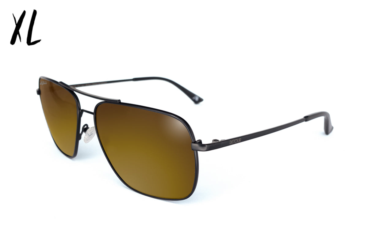Coastal XL - Matte Black - Gold Polarized Sunglasses | Detour