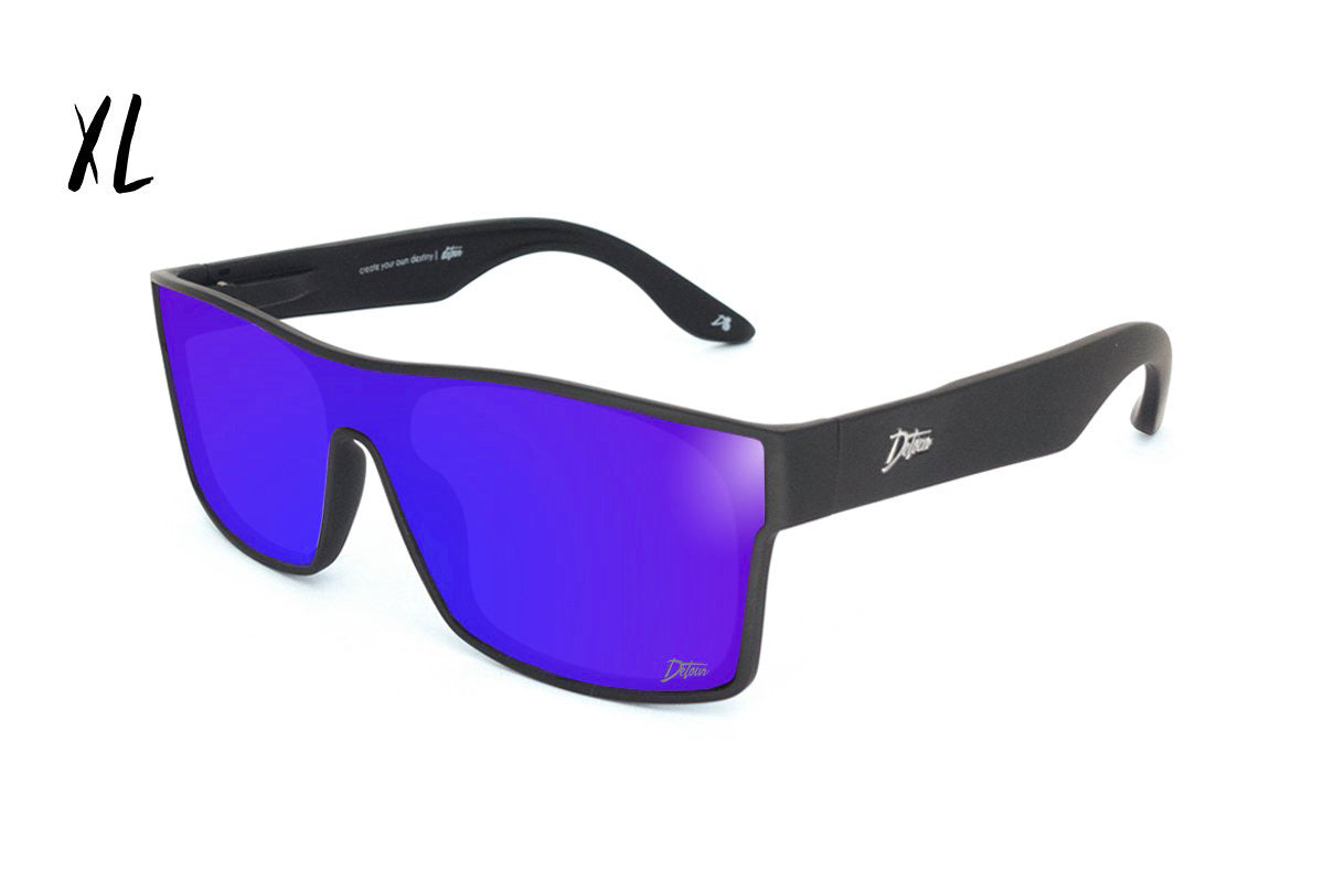 Horizon XL - Matte Black - Deep Blue Polarized Sunglasses | Detour