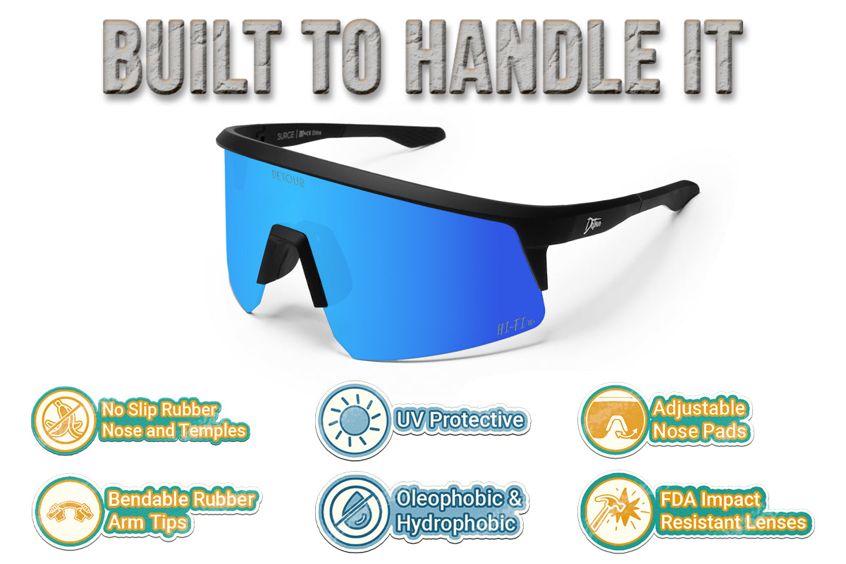 Surge XL - Matte Black - Jet Black Sunglasses | Detour – Detour