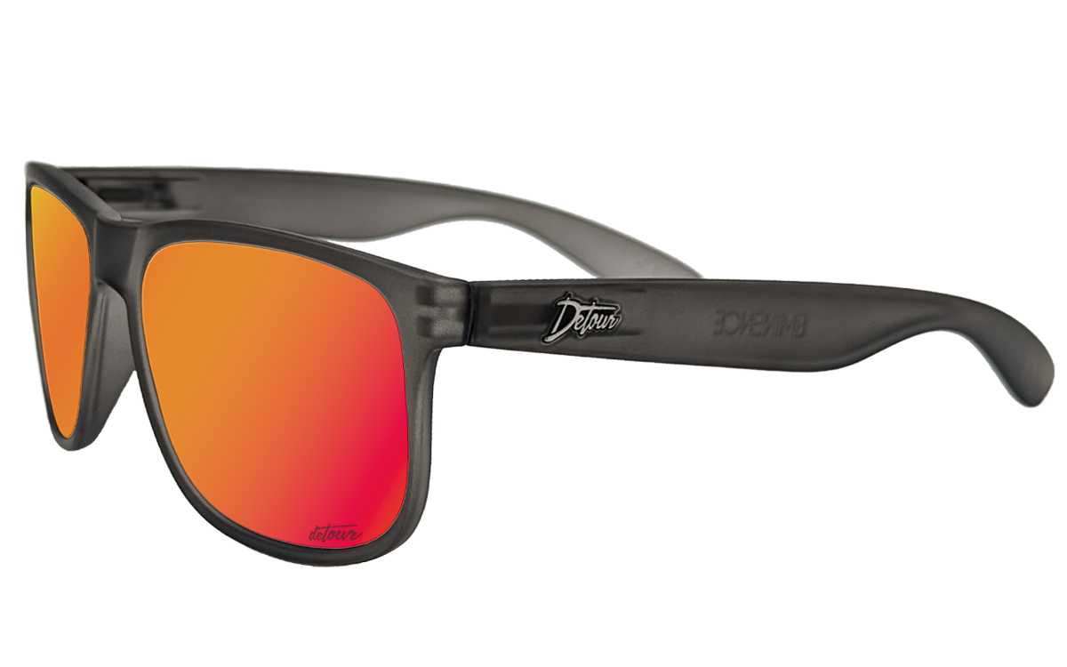 Eminence - Frosted Storm Gray- Red Sunset Lens Polarized – Detour