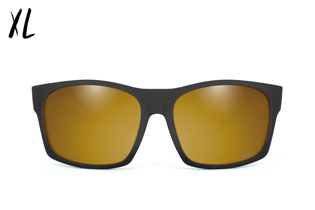 『HAKU 黒金クリア』 Big Kahuna XL Sunglasses - Matte Black - 24k Gold Polarized