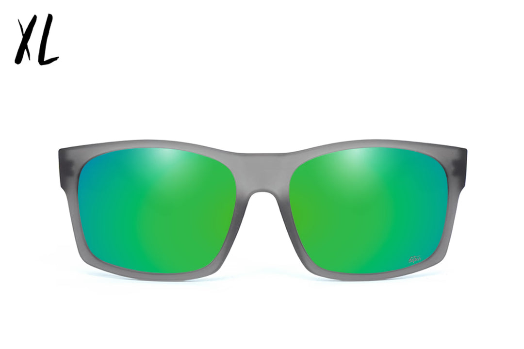 Big Kahuna XL Sunglasses - Gray Frost - Green Machine Polarized