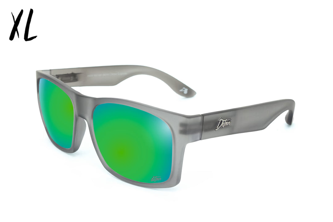 Big Kahuna XL Sunglasses - Gray Frost - Green Machine Polarized