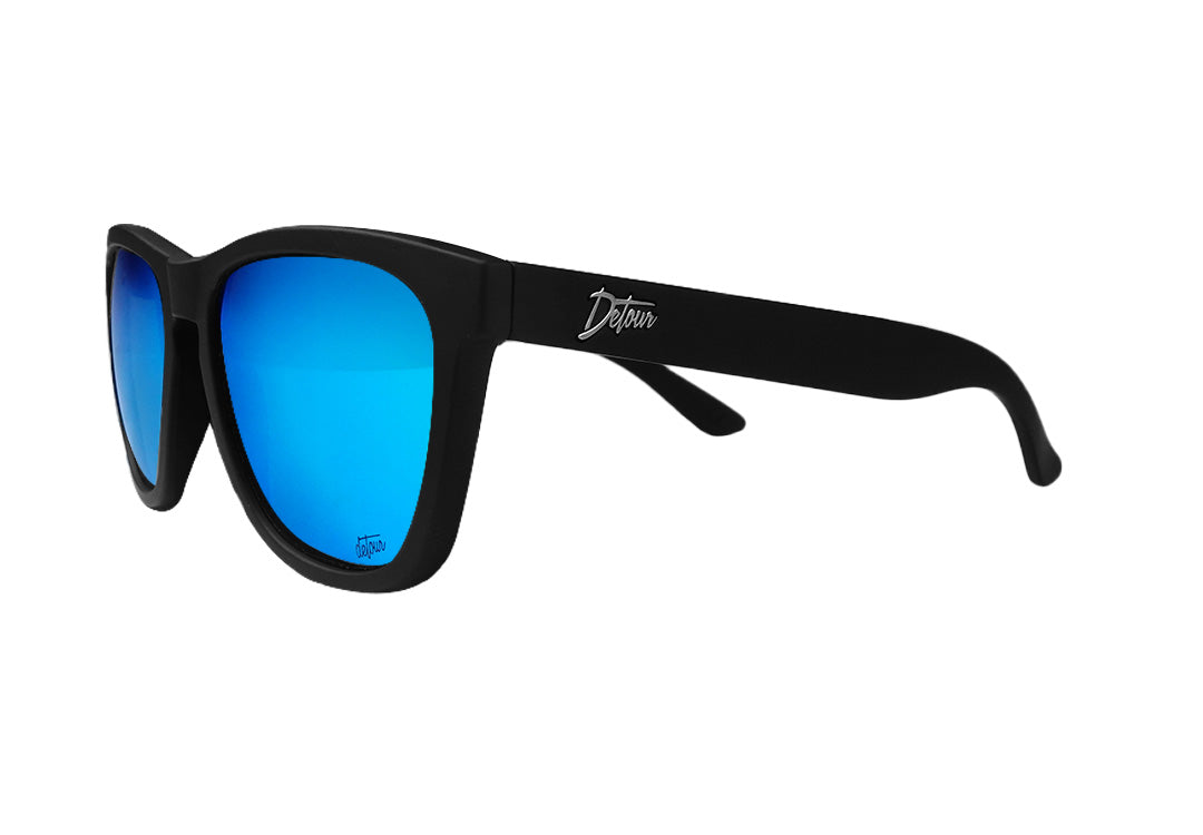 Matte Black - Electric Blue Lens Polarized - Essentials – Detour Sunglasses