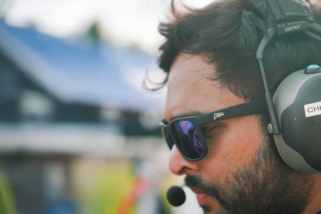 Eminence - Matte Black - Purple Polarized Lens – Detour Sunglasses