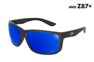 Breach - Matte Black - Deep Blue Polarized ANSI Z87+