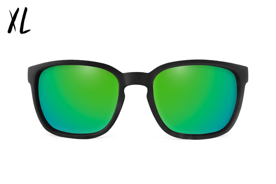 Cabana XL - Matte Black - Green Machine Polarized Sunglasses