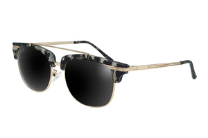 Matte Gray Tortoise Shell Gold - Jet Black Lens Polarized - Castaway