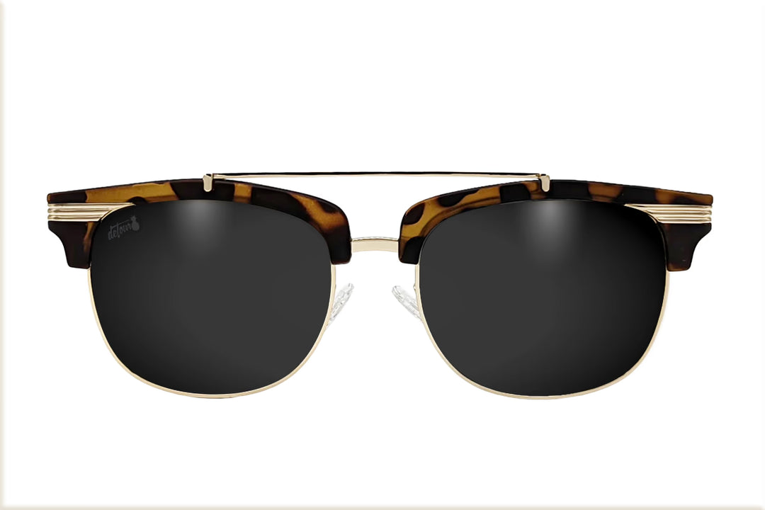 Tortoise Shell Gold - Jet Black Lens Polarized - Castaway – Detour