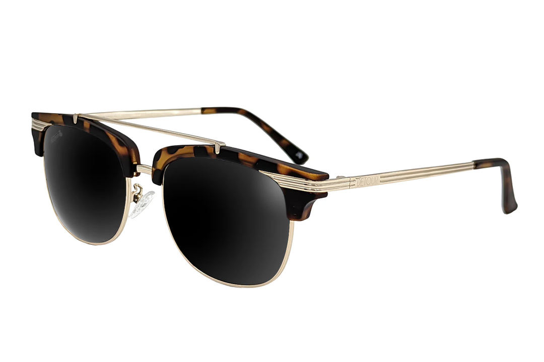 Tortoise Shell Gold - Jet Black Lens Polarized - Castaway – Detour
