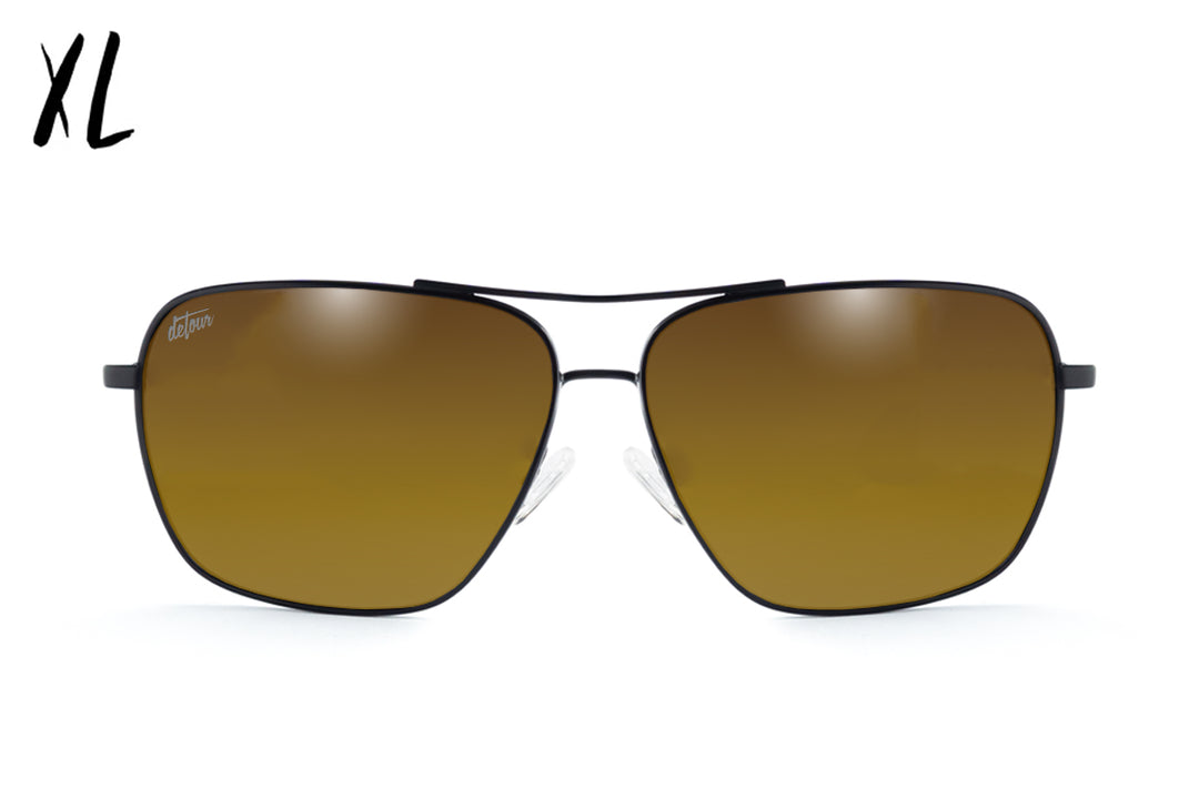 Coastal XL - Matte Black - Gold Polarized Sunglasses | Detour