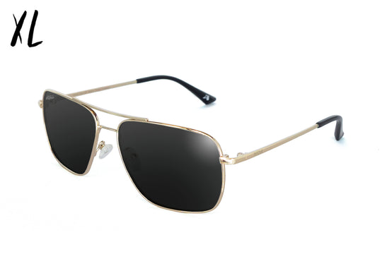 Coastal XL - Gold - Jet Black Polarized Sunglasses | Detour Sunglasses