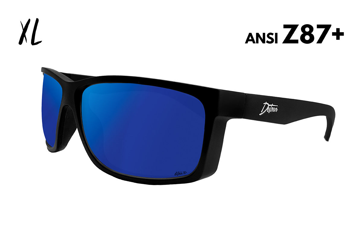 Breach XL - Matte Black - Blue Polarized Fishing Sunglasses | Detour