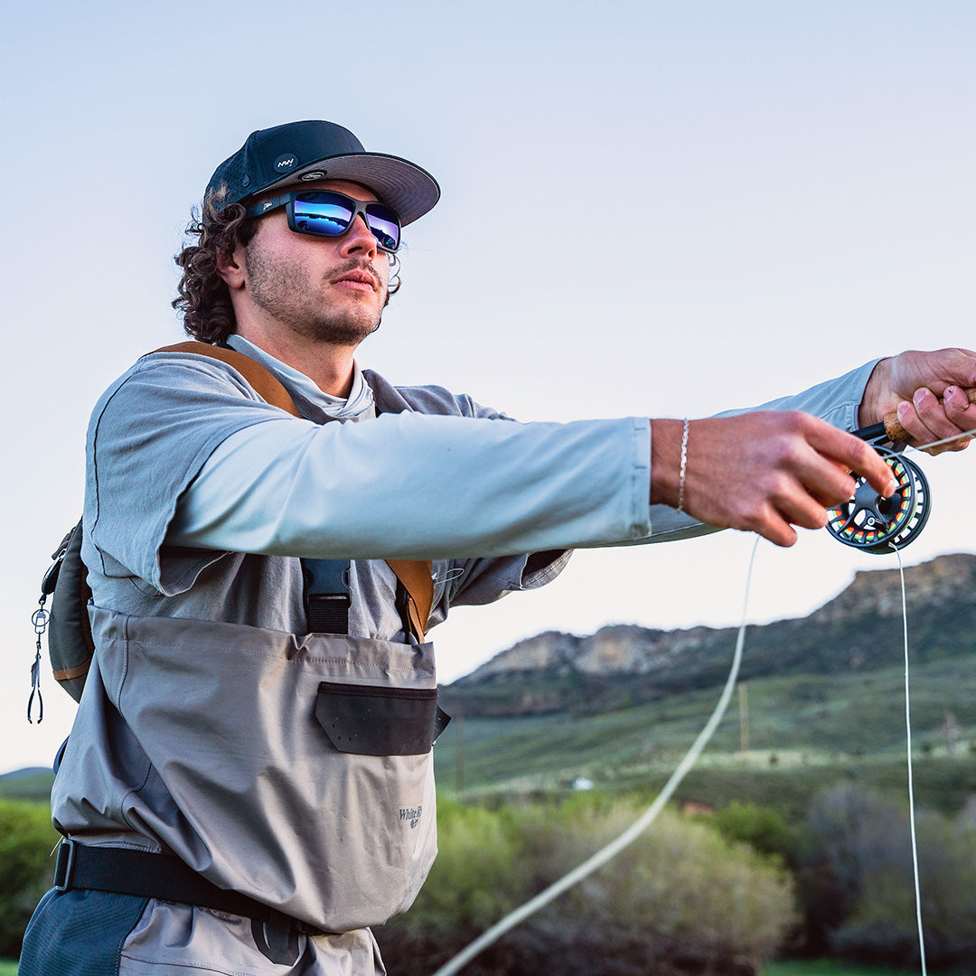 Breach - Matte Black - Deep Blue Polarized Fishing Sunglasses