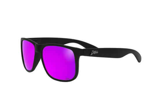 Eminence - Matte Black - Purple Polarized Lens – Detour Sunglasses