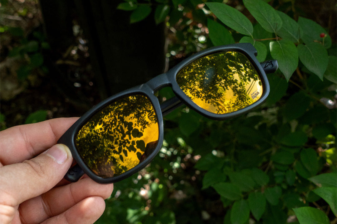 FLOAT メガネ ブラック/イエロー Floaties XL Floating Sunglasses - Matte Black - 24K Gold Lens
