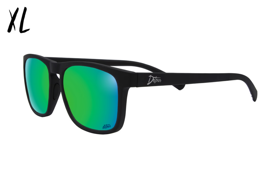 Floaties XL Floating Sunglasses - Matte Black - Green Machine Lens