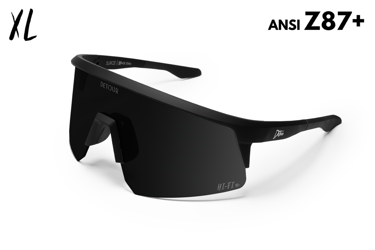 REFLETE ブラック サンダル Surge XL - Matte Black - Jet Black Sunglasses | Detour – Detour