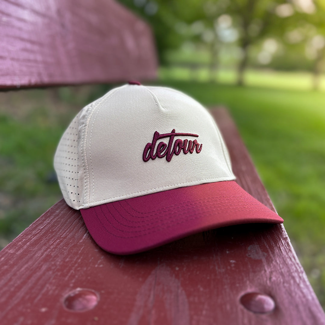 Burgundy and Tan Snapback Hat | Detour Sunglasses