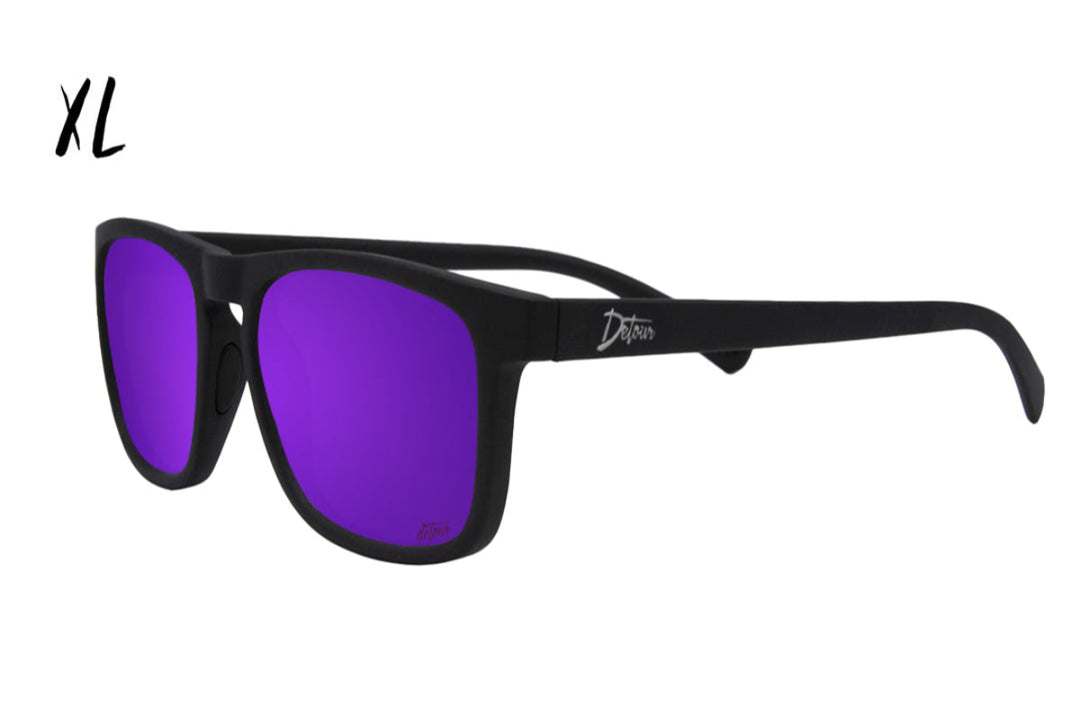 Floaties XL Floating Sunglasses - Matte Black - Purple Lens