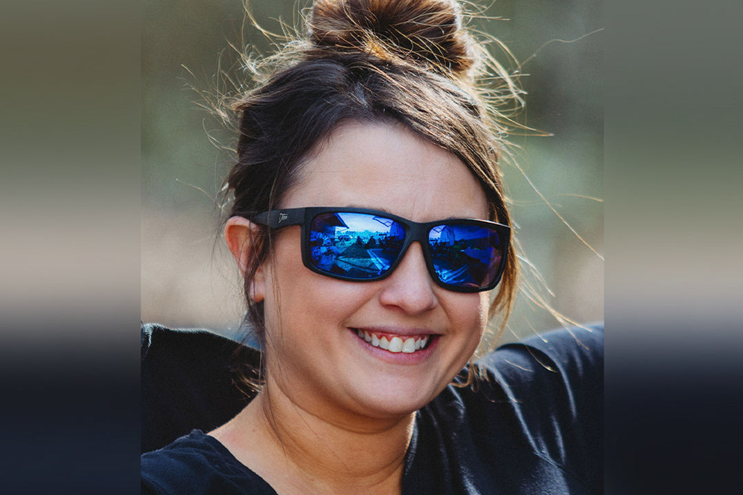 Breach - Matte Black - Deep Blue Polarized Fishing Sunglasses