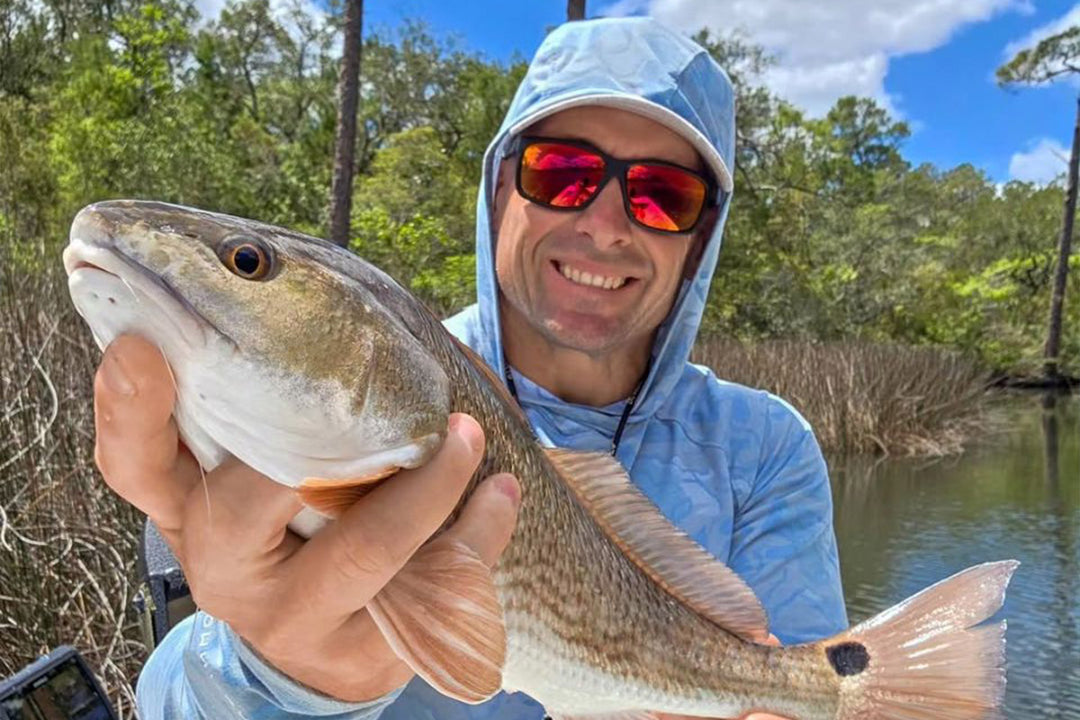 Breach - Matte Black - Red Sunset Polarized Fishing Sunglasses
