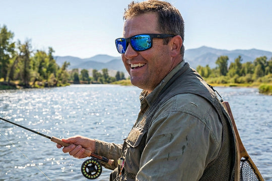 Breach XL - Matte Black - Blue Polarized Fishing Sunglasses