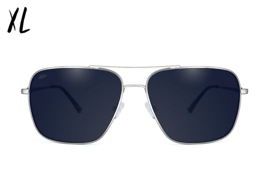 Coastal XL - Matte Silver - Blue Gradient Polarized Sunglasses