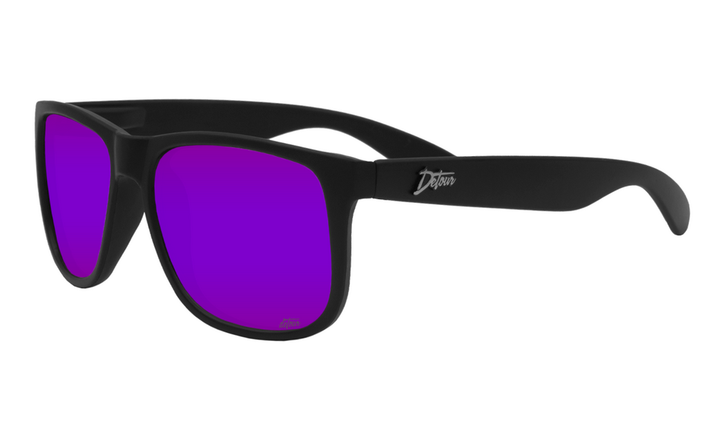 Eminence - Matte Black - Purple Polarized Lens – Detour Sunglasses