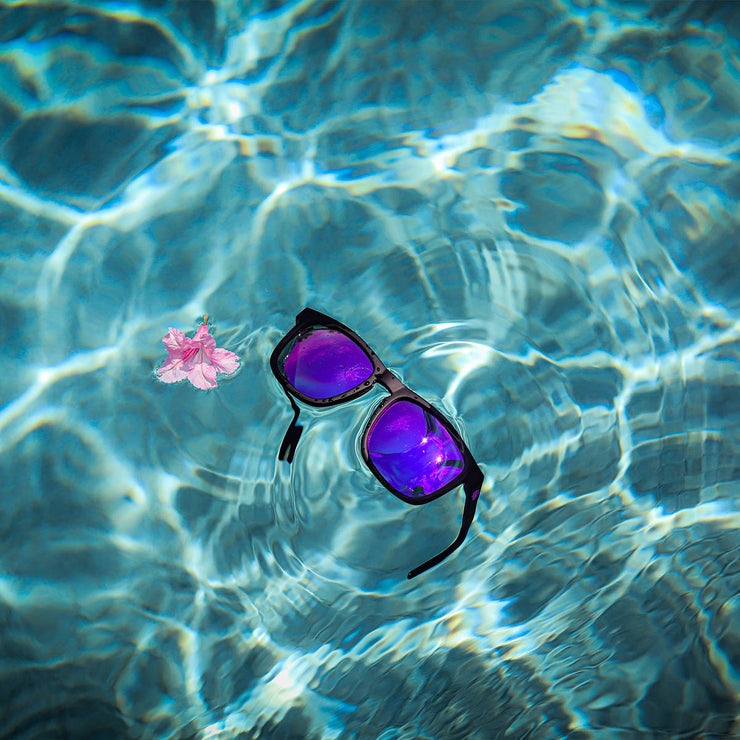 Floaties - Matte Black - Purple Polarized