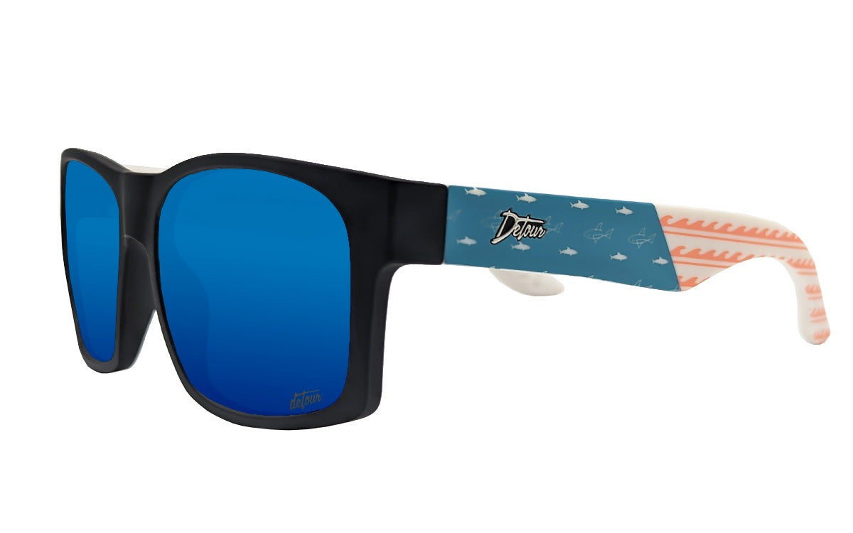 Big Kahuna XL Sunglasses - Drift Wood - Sky Blue Polarized